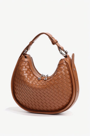 Elegant Vævet Crescent Håndtaske