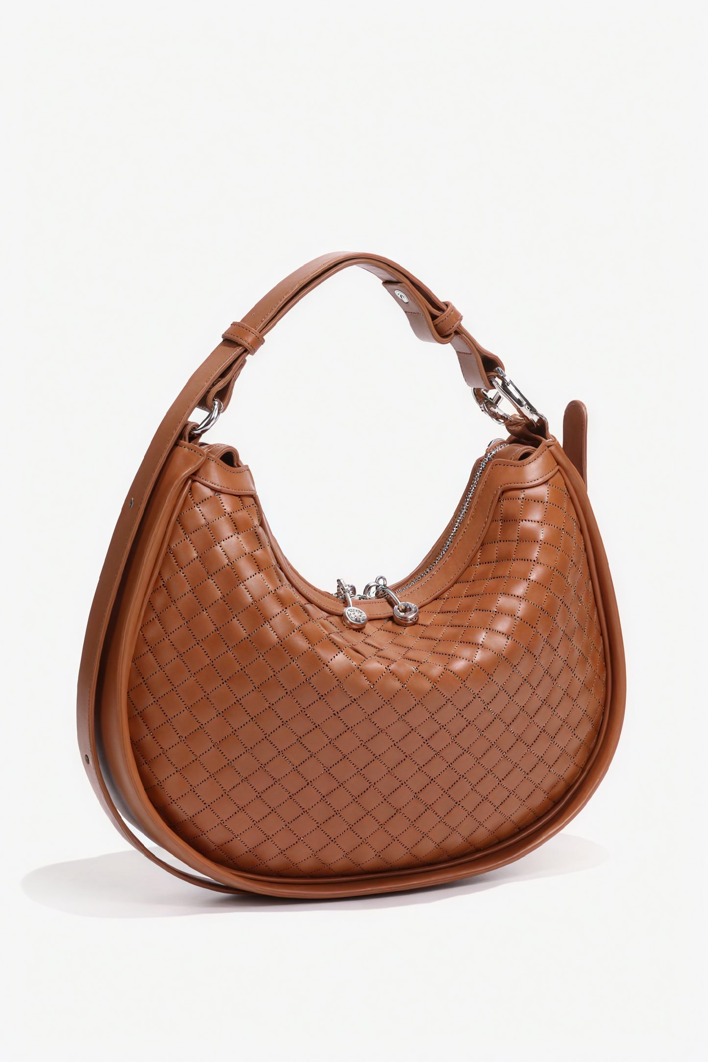 Elegant Vævet Crescent Håndtaske