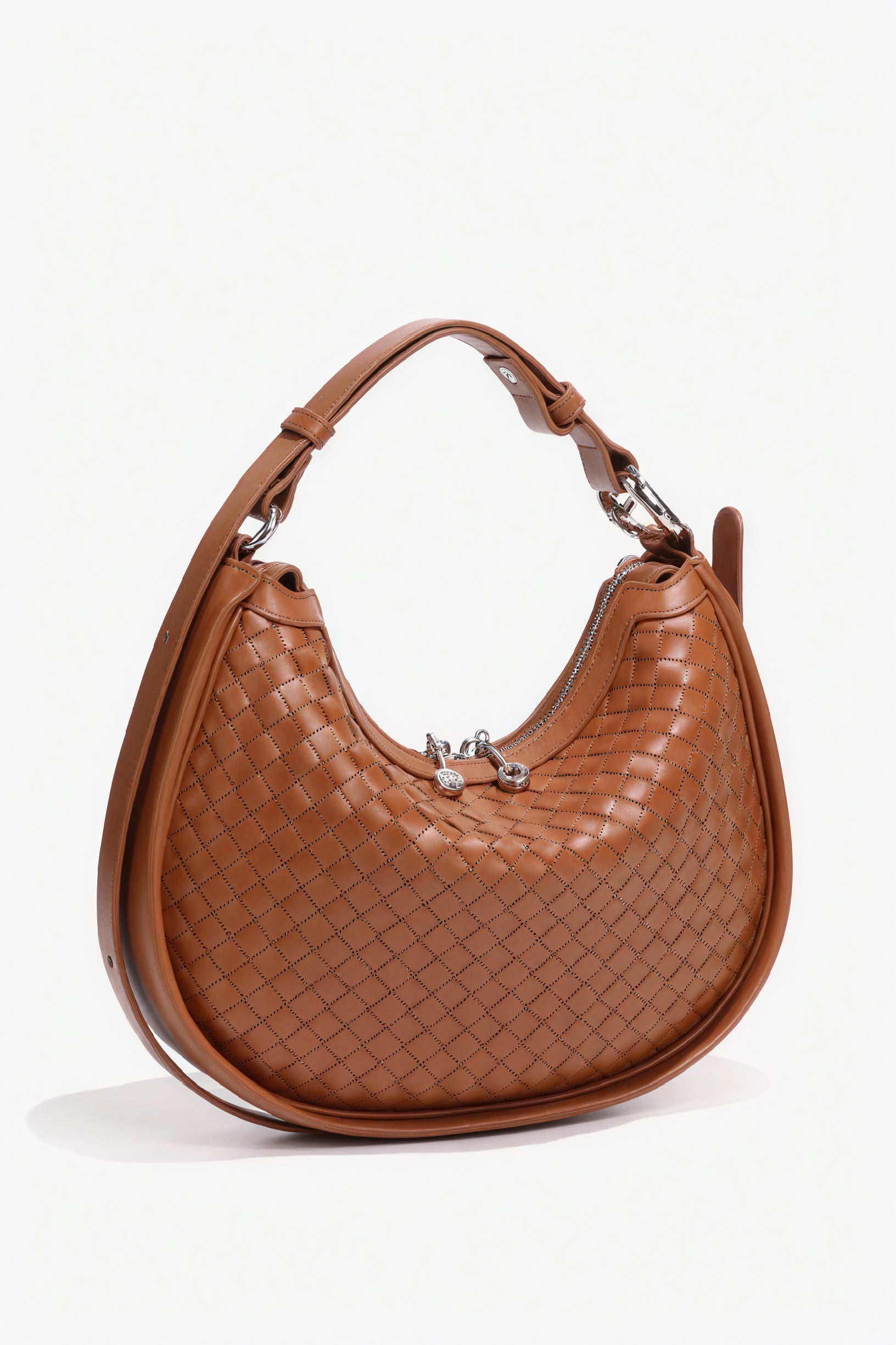 Elegant Vævet Crescent Håndtaske