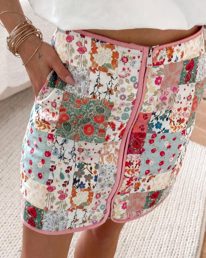 Boheme Patchwork Jakke - Quiltet & Blomstret