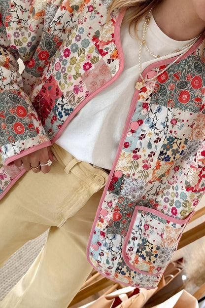 Boheme Patchwork Jakke - Quiltet & Blomstret