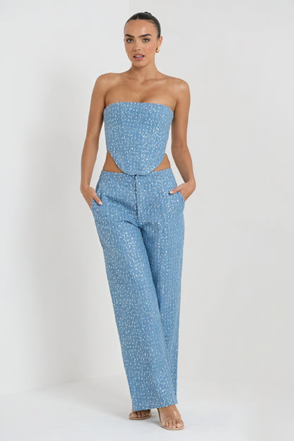Paillet Aftenensemble med Corset-Top
