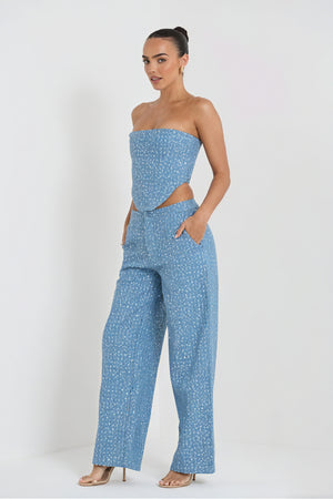Paillet Aftenensemble med Corset-Top