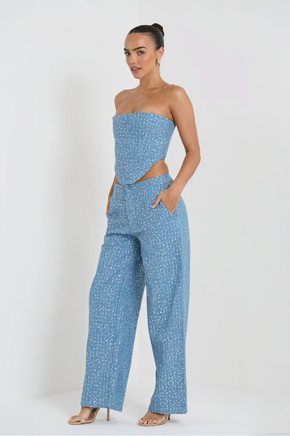Paillet Aftenensemble med Corset-Top
