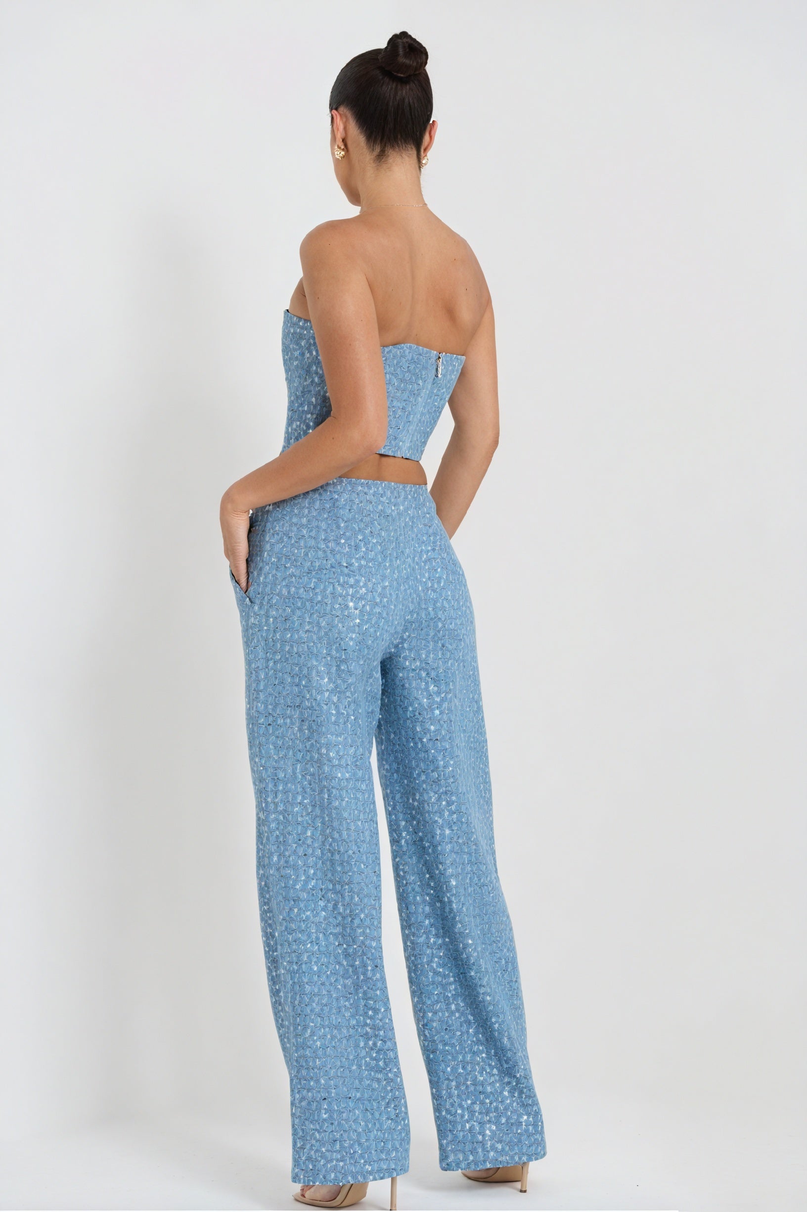 Paillet Aftenensemble med Corset-Top