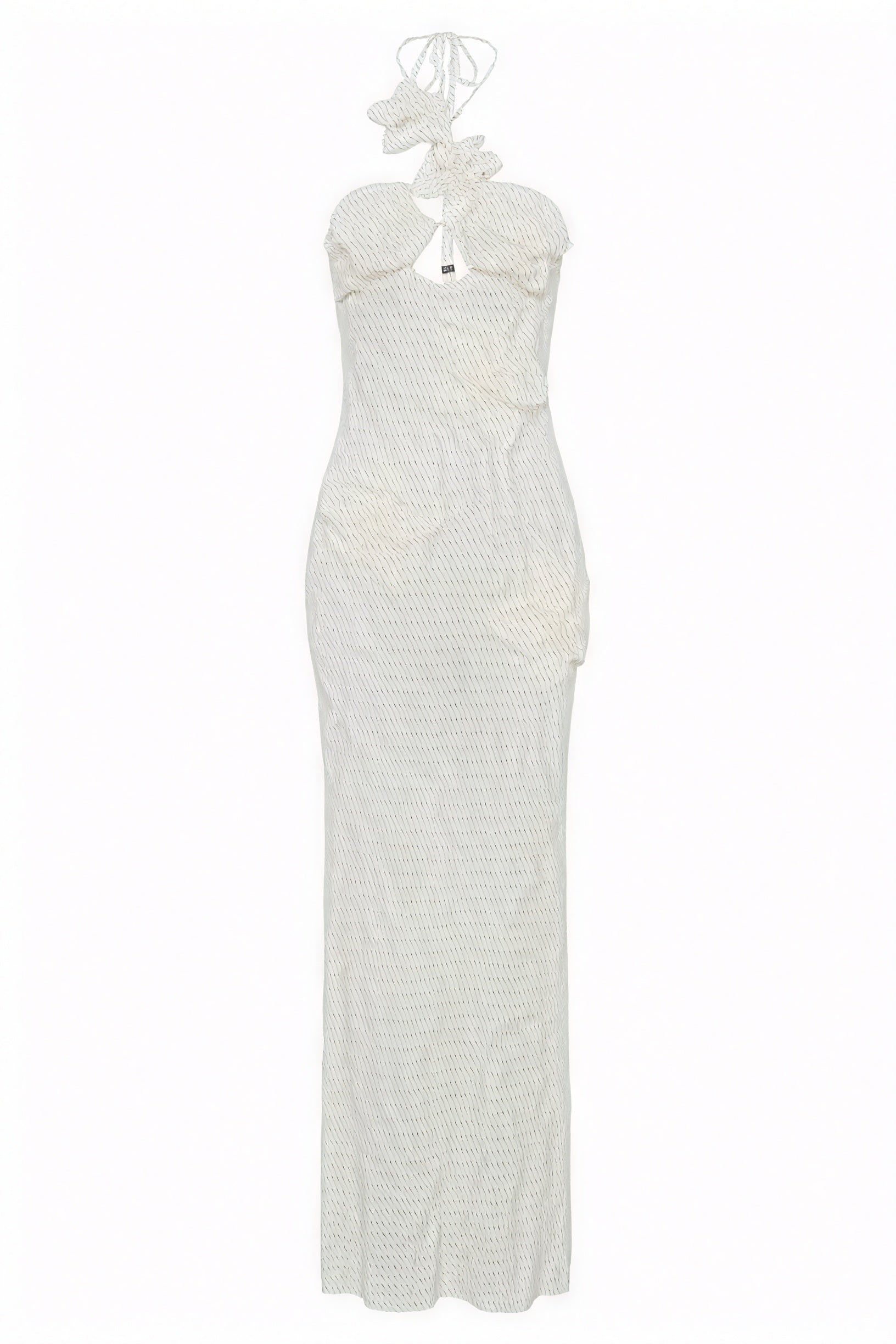 Blomsterkjole med Halterneck og Åben Vævning