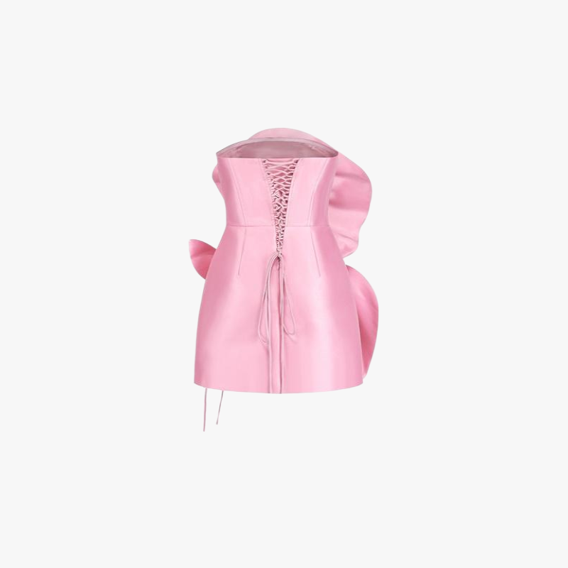 Skulpturel Mini Kjole med Rosetter