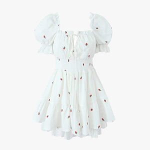 Broderet Sommerkjole med Off-Shoulder