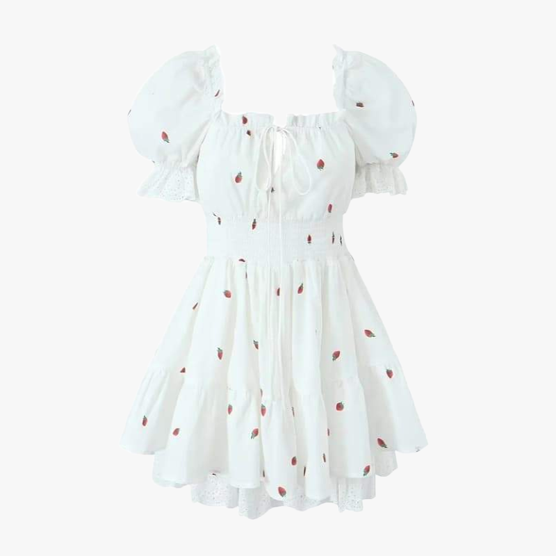 Broderet Sommerkjole med Off-Shoulder