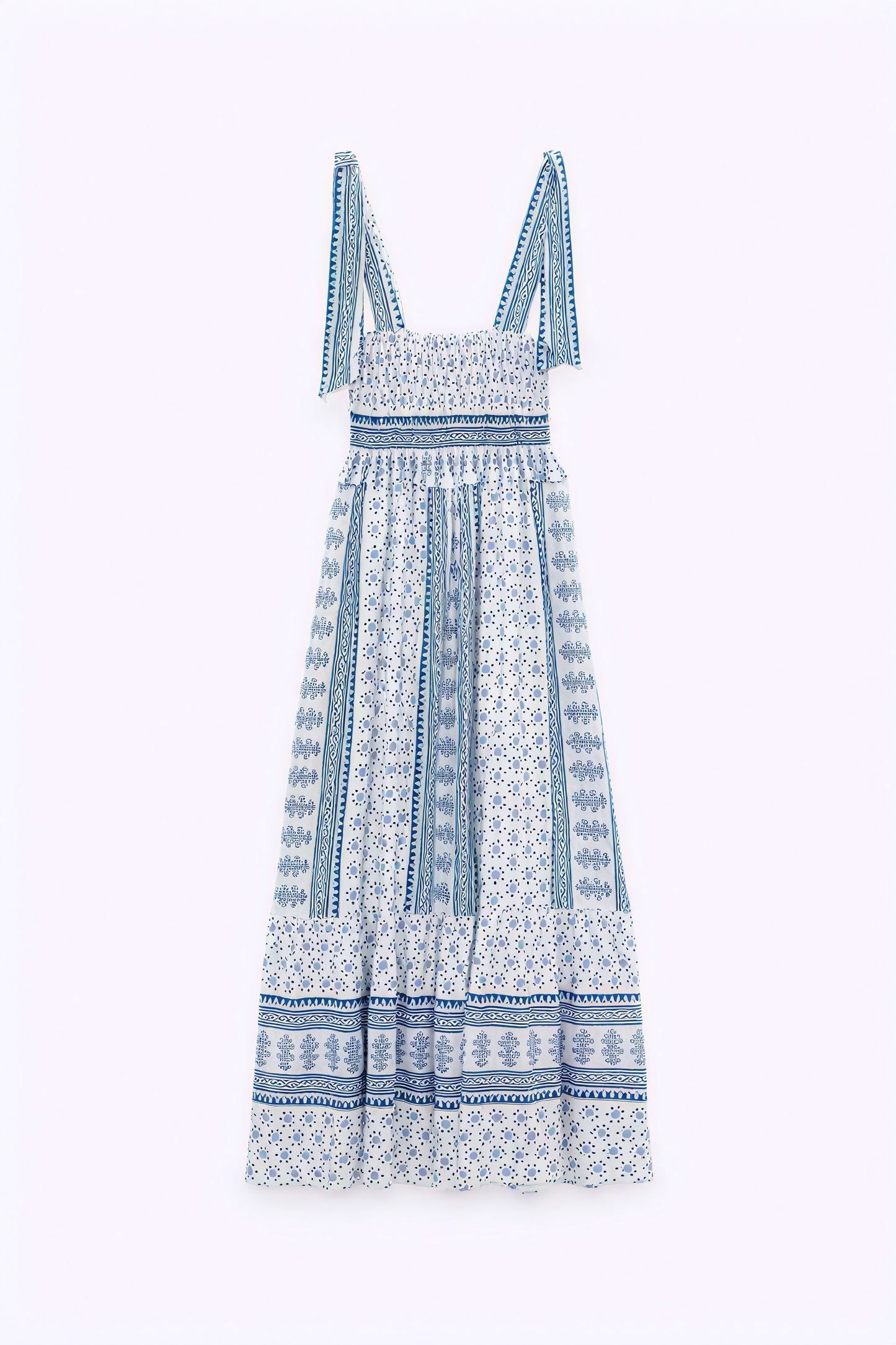 Sommerlig Midi Kjole - Blomsterprint og Smock