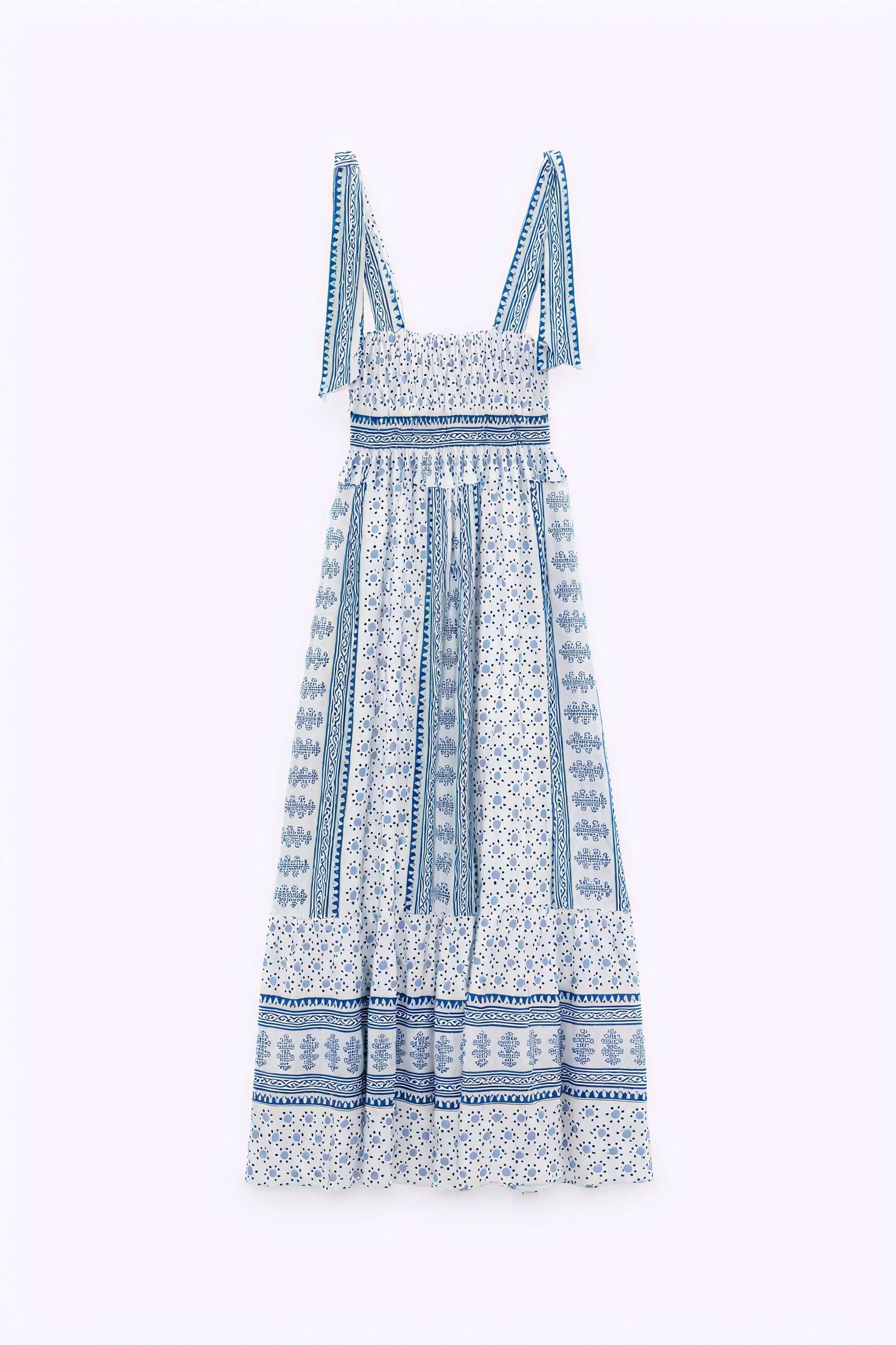 Sommerlig Midi Kjole - Blomsterprint og Smock