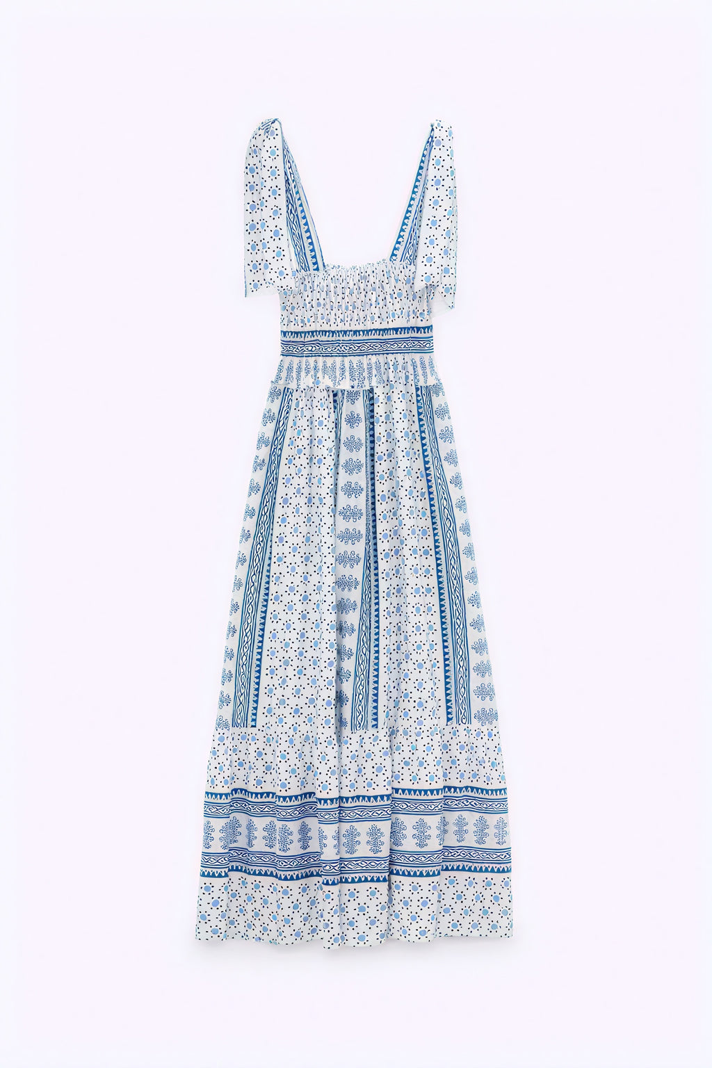 Sommerlig Midi Kjole - Blomsterprint og Smock