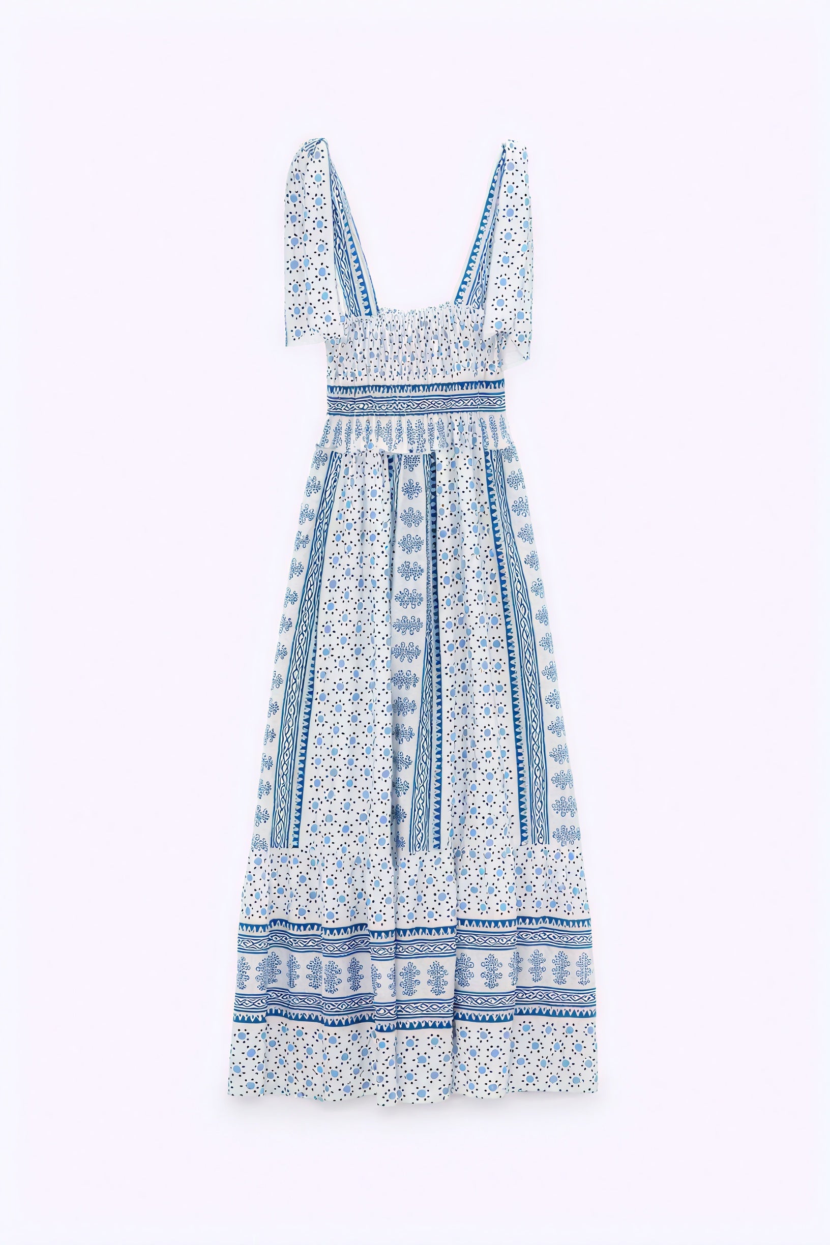 Sommerlig Midi Kjole - Blomsterprint og Smock