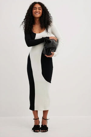 Asymmetrisk Strikkjole - Moderne Elegance