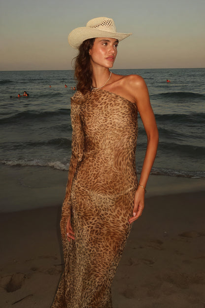 Boheme One-Shoulder Maxikjole - Dyreprint