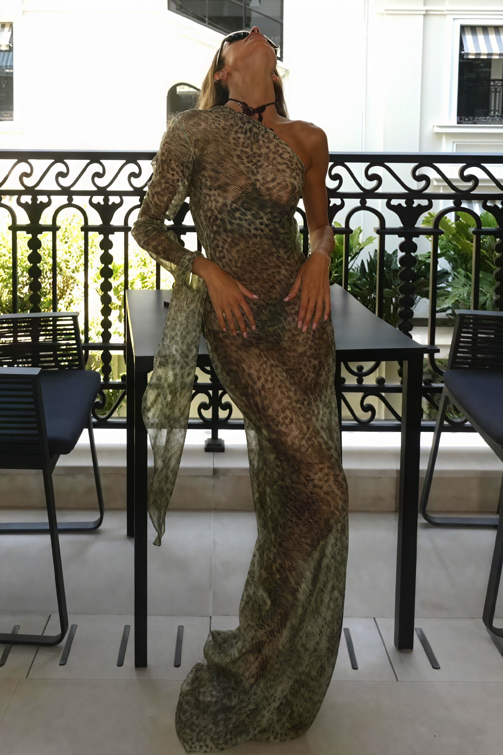 Boheme One-Shoulder Kjole med Dyreprint