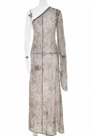 Boheme One-Shoulder Kjole med Dyreprint