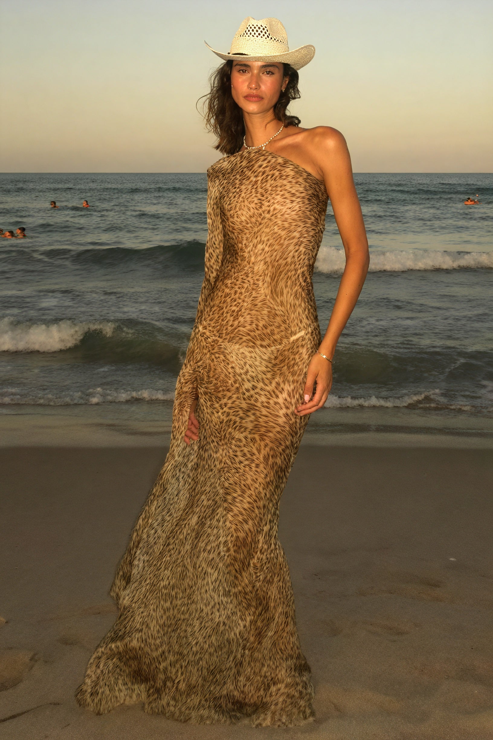 Boheme One-Shoulder Kjole med Dyreprint