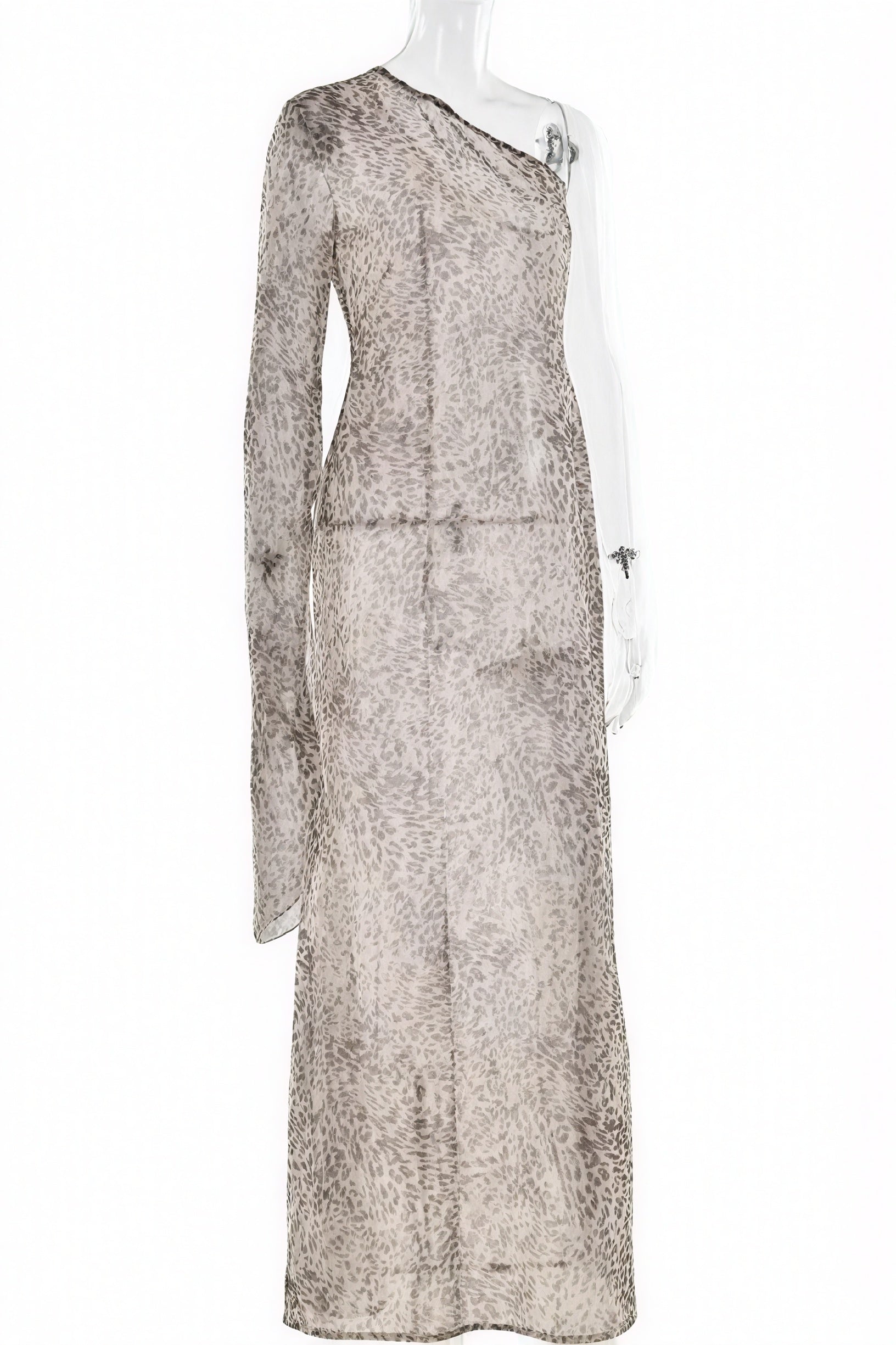 Boheme One-Shoulder Kjole med Dyreprint