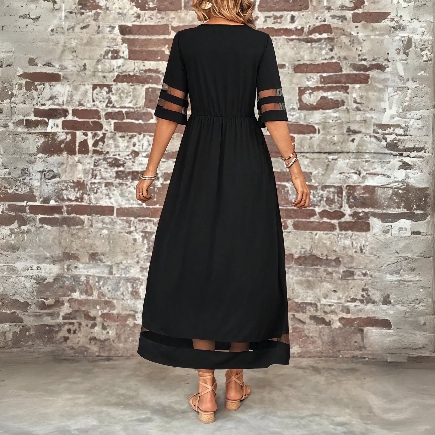 Boheme Maxikjole med Mesh