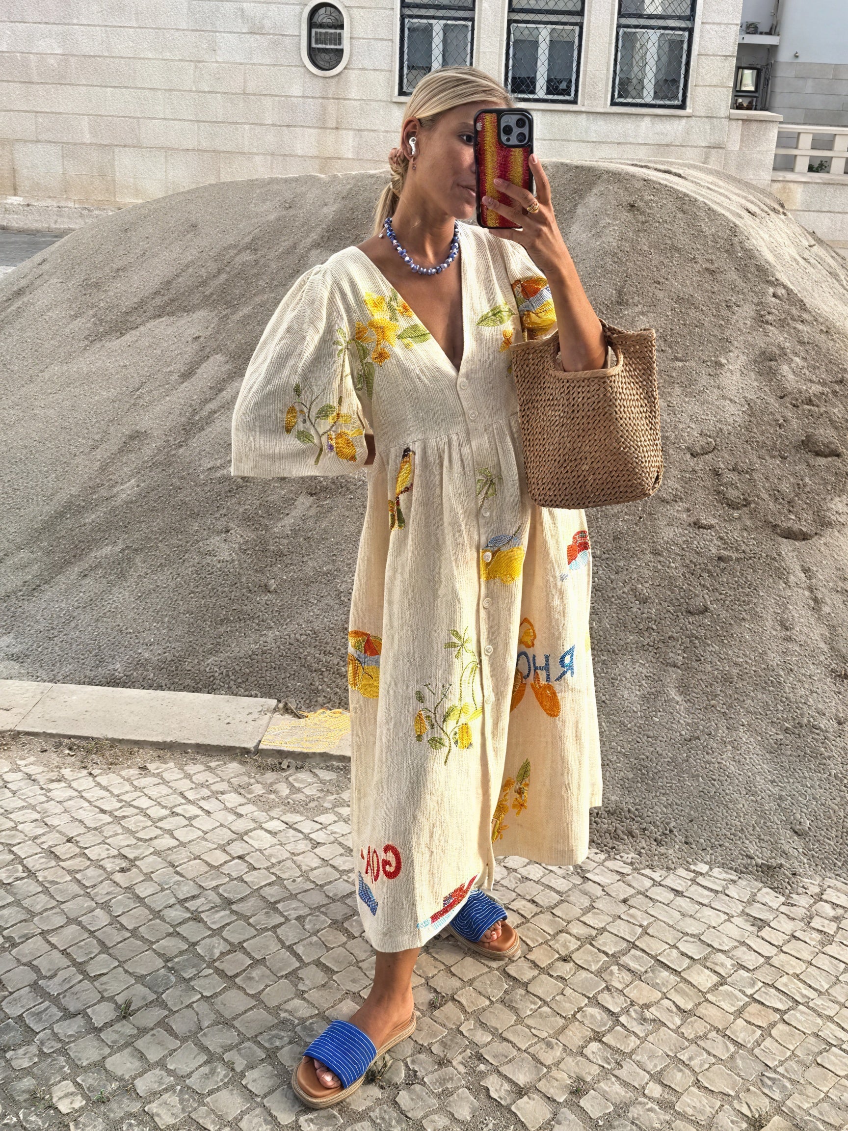 Blomstret Slå-om Sommerkjole - Let Pasform