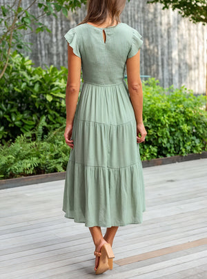 Damer Kjole Lagdelt Skørt Flæseærmer Let Fald Komfortabel Pasform Sommer Casual Stil-81634-f154722b-e5ef-4b1d-9a26-595e97cd1ff0