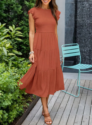 Damer Kjole Lagdelt Skørt Flæseærmer Let Fald Komfortabel Pasform Sommer Casual Stil-81634-8e03cd1e-71d2-46da-9a94-51f0a40e87a1