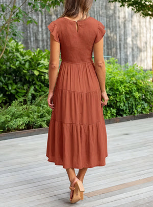 Damer Kjole Lagdelt Skørt Flæseærmer Let Fald Komfortabel Pasform Sommer Casual Stil-81634-0c509a9f-0005-4256-93e3-48d32d1a1be0