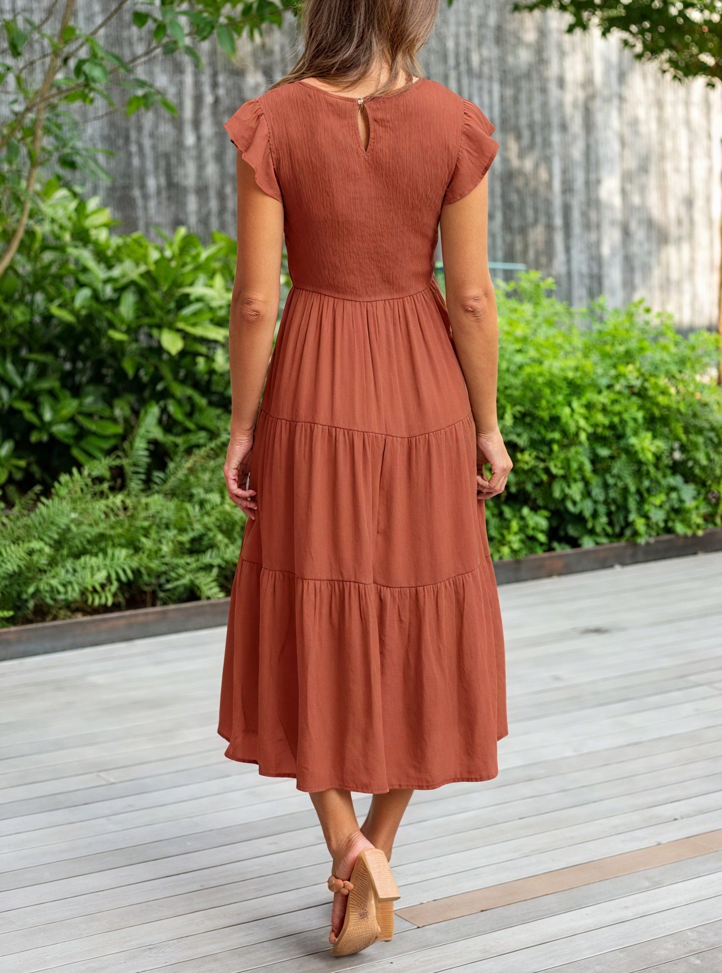 Damer Kjole Lagdelt Skørt Flæseærmer Let Fald Komfortabel Pasform Sommer Casual Stil-81634-0c509a9f-0005-4256-93e3-48d32d1a1be0