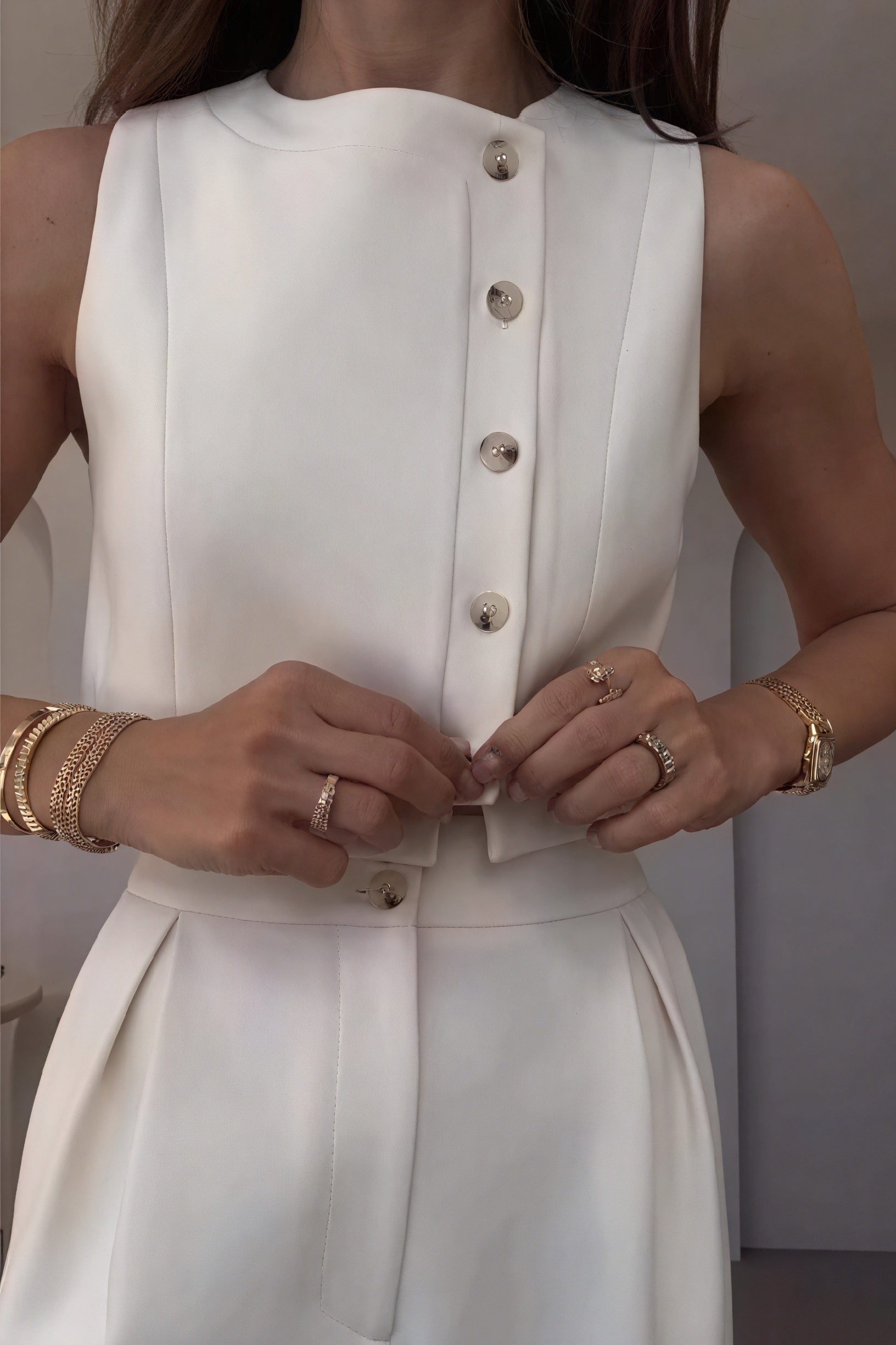 Minimalistisk Sæt - Crop Top & Højtaljede Bukser