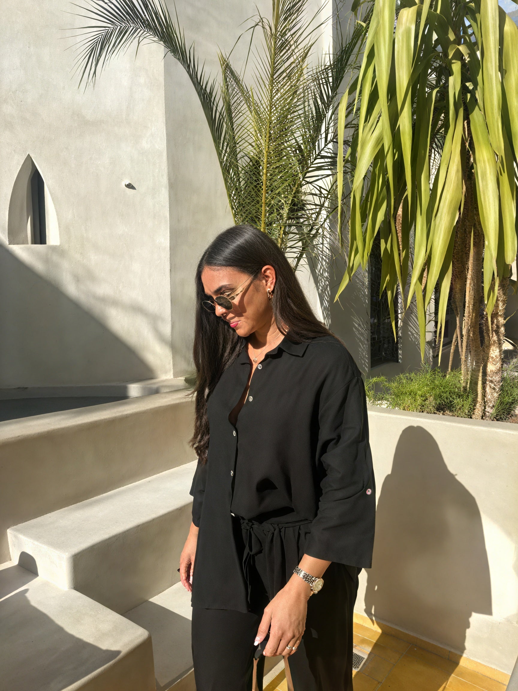 Dame Hør Sæt – Afslappet Skjorte og Bukser, Komfortabelt Todelts Outfit-82126-4c62a9c9-62b1-4af9-a295-5d5389e43c8c