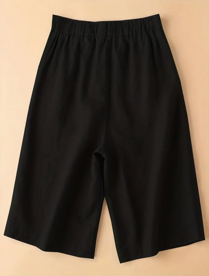 Culotte Shorts med Bredt Ben og Høj Talje