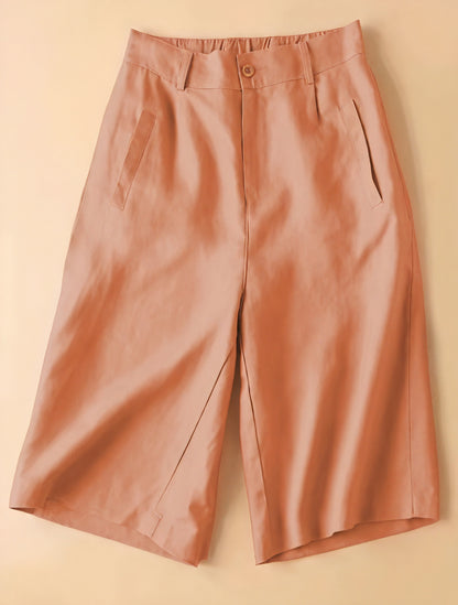 Culotte Shorts med Bredt Ben og Høj Talje