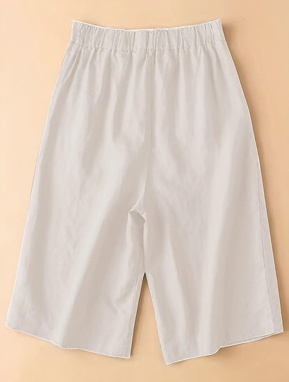 Culotte Shorts med Bredt Ben og Høj Talje