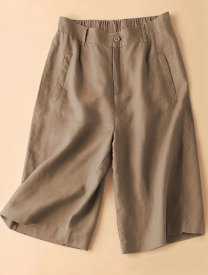 Culotte Shorts med Bredt Ben og Høj Talje