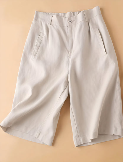 Culotte Shorts med Bredt Ben og Høj Talje