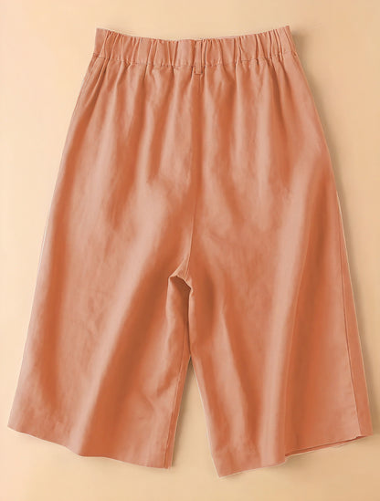Culotte Shorts med Bredt Ben og Høj Talje