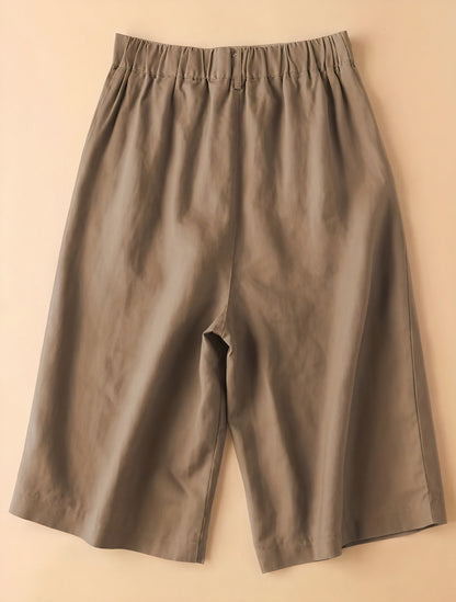 Culotte Shorts med Bredt Ben og Høj Talje