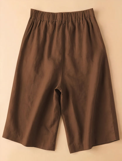 Culotte Shorts med Bredt Ben og Høj Talje