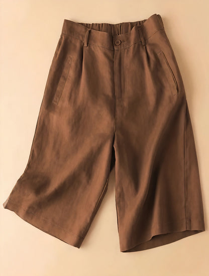 Culotte Shorts med Bredt Ben og Høj Talje
