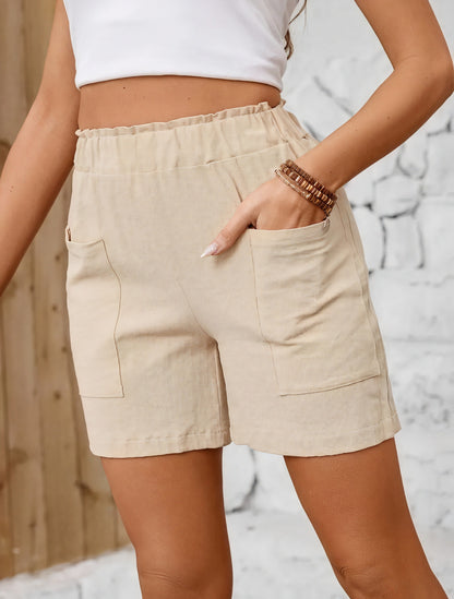 Afslappede High-Waist Shorts med Lommer