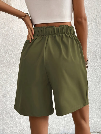 Højtaljede Shorts med Bred Benvidde