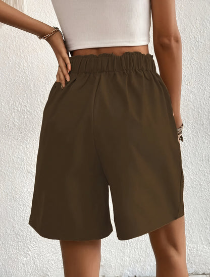 Højtaljede Shorts med Bred Benvidde