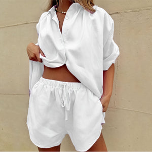 Afslappet Sæt med Skjorte og Shorts - Sommerens Must-Have