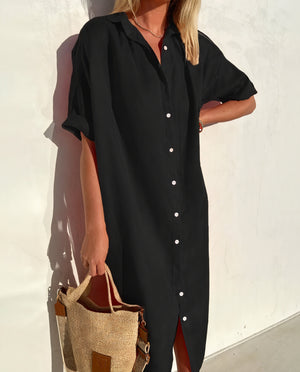 Elegant sommerkjole med afslappet silhuet