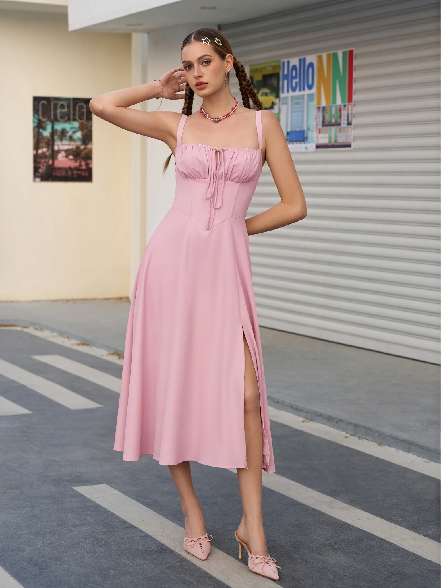 Chic Split Thigh Cami Dress