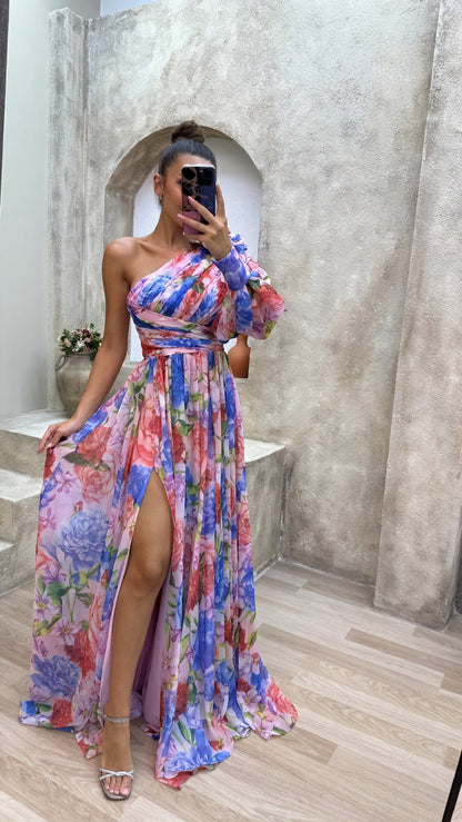Whitney | Elegant Flowy Shoulder Dress for Summer Events - Image 7