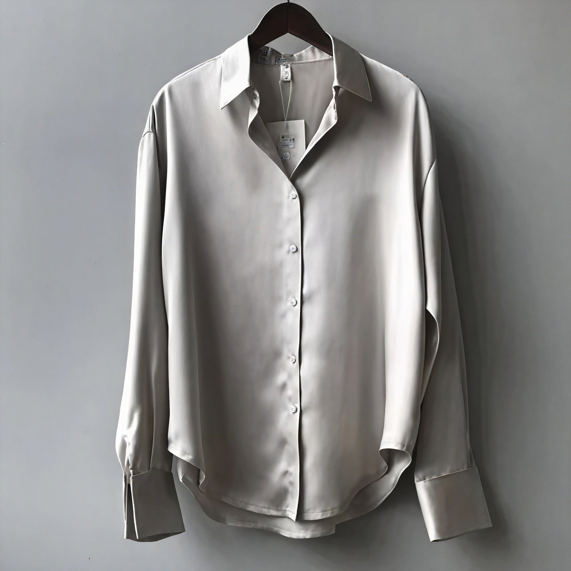 Olive | Elegant Fit Satin Blouse with Soft Sheen - Image 3