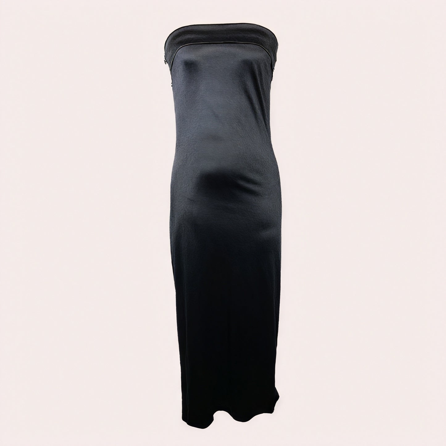 Courtney | Elegant Strapless Long Satin Look Dress - Image 4