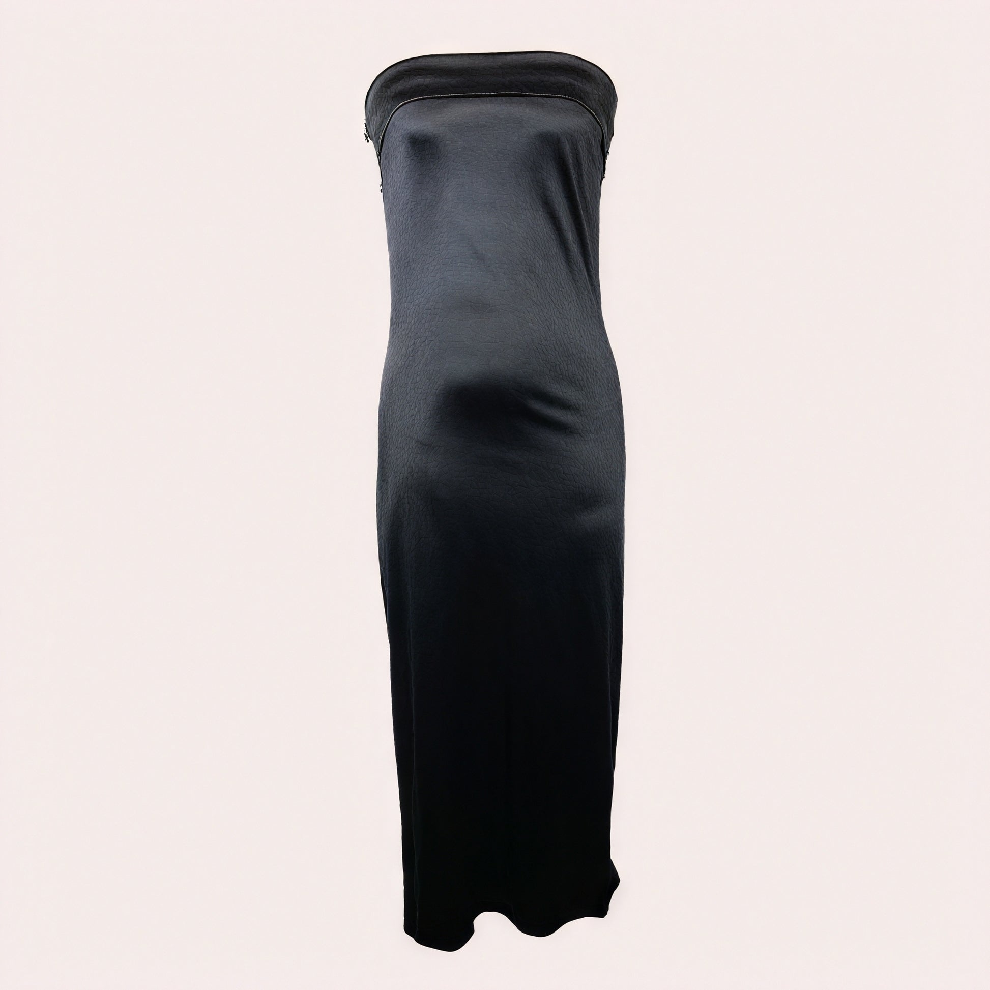 Courtney | Elegant Strapless Long Satin Look Dress - Image 4